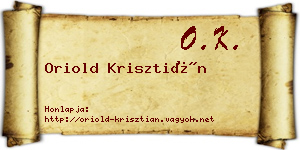 Oriold Krisztián névjegykártya